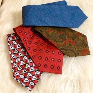 Bundle of 4 pcs Brittany Bay Ron Chereskin Menswear Mixed Neck Ties accessories